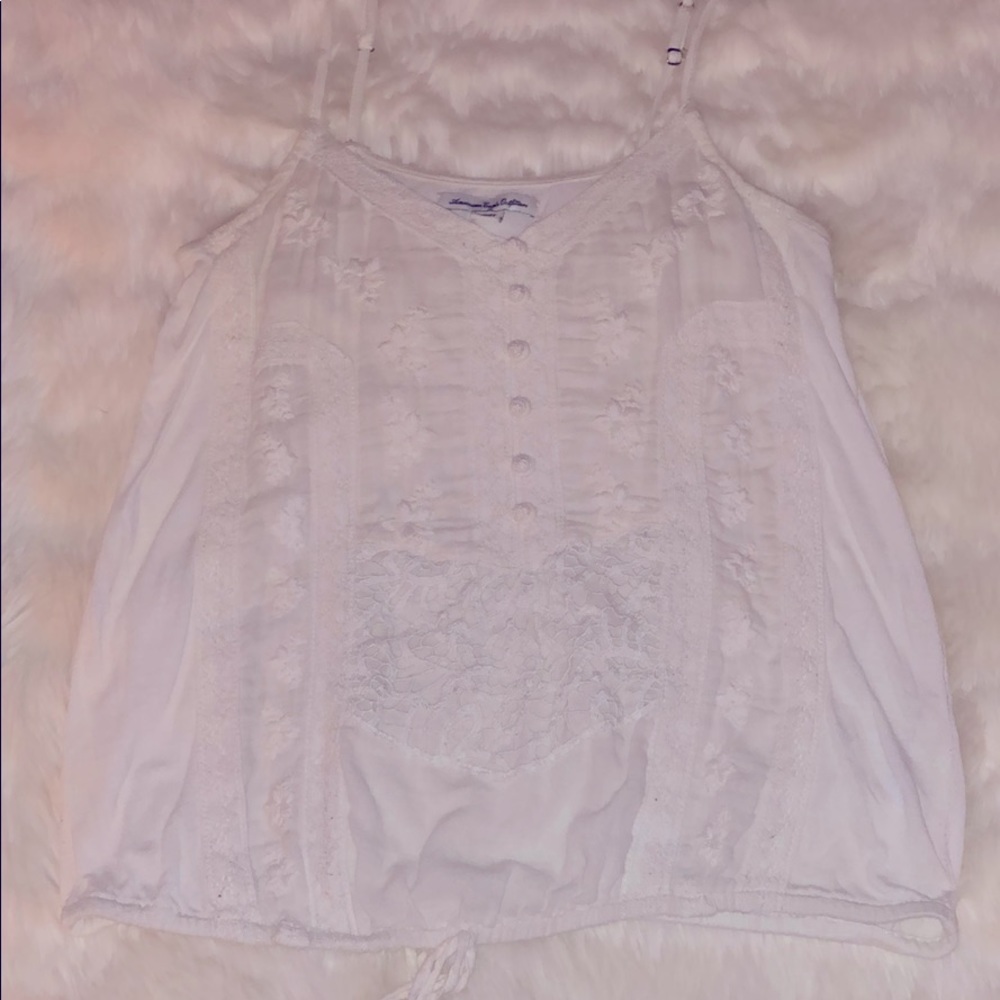 White embellished detail tank top